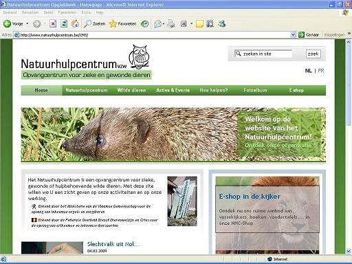 Natuurhulpcentrum heeft nieuwe website...